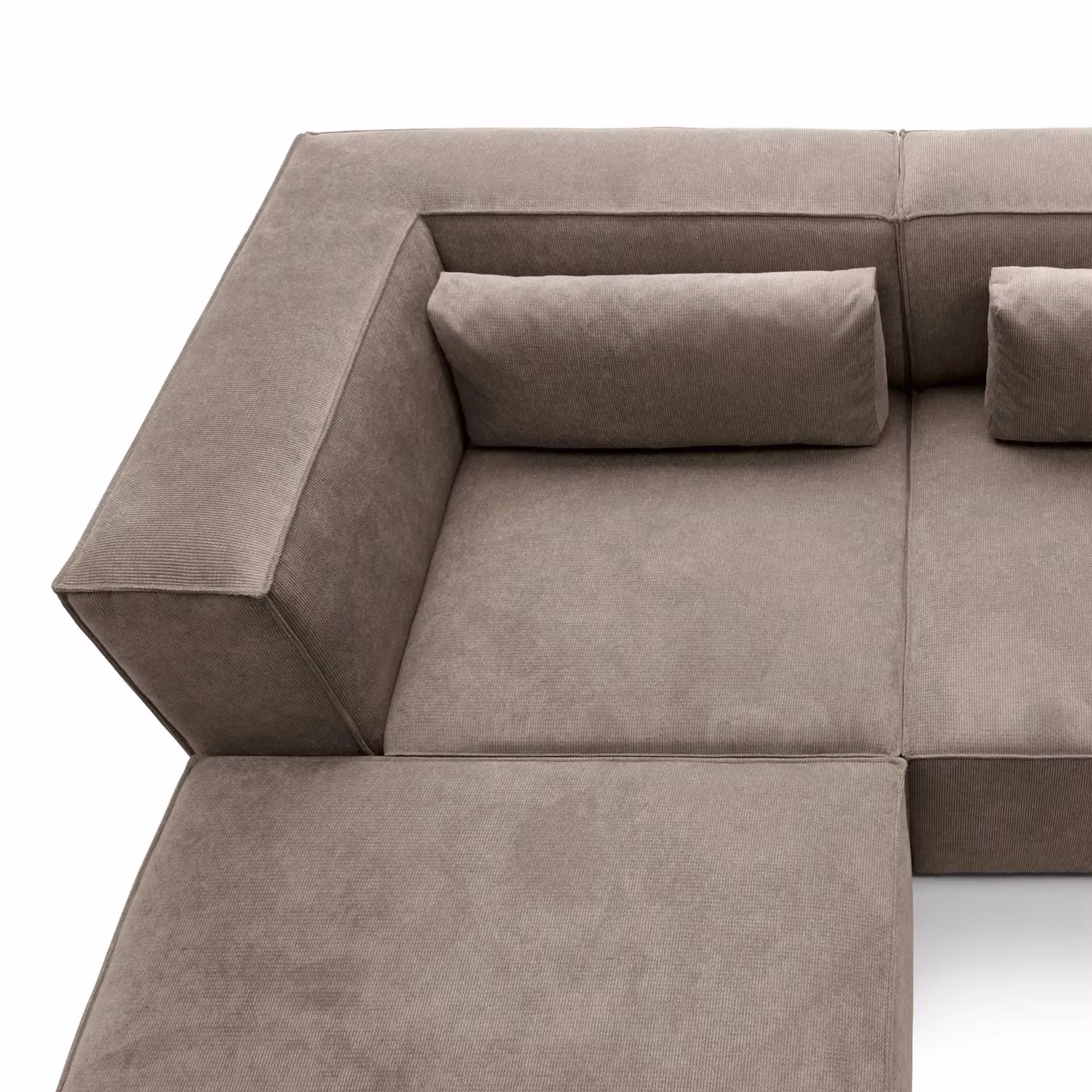 Abakus Direct Doris Large Reversible L-Shaped Corner Sofa in Brown Cord Fabric, W: 282 cm, D: 257 cm, H: 73 cm – 4