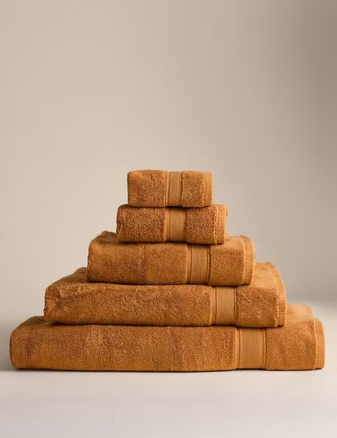 M&S Super Soft Pure Cotton Terry Towel in Orange