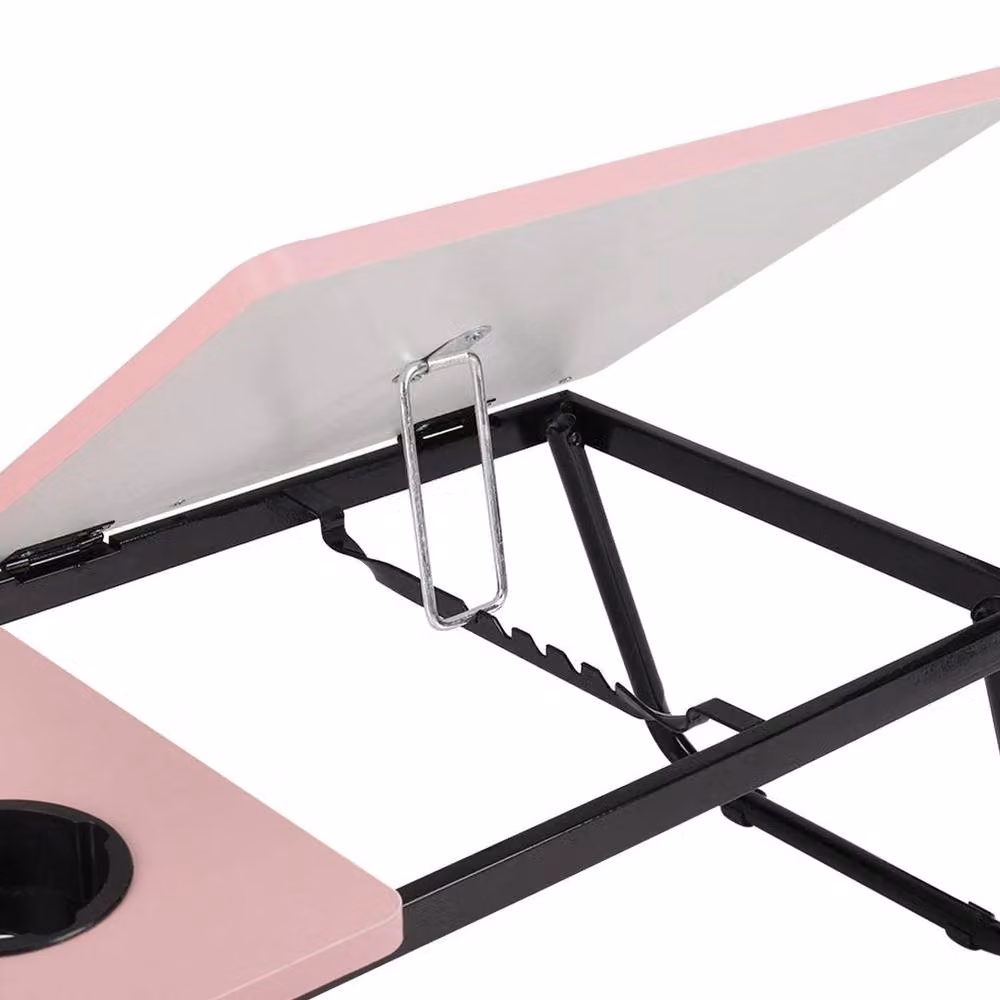VOGREX Folding Laptop Table Stand in Pink with Tilting Top and Adjustable Height – 2