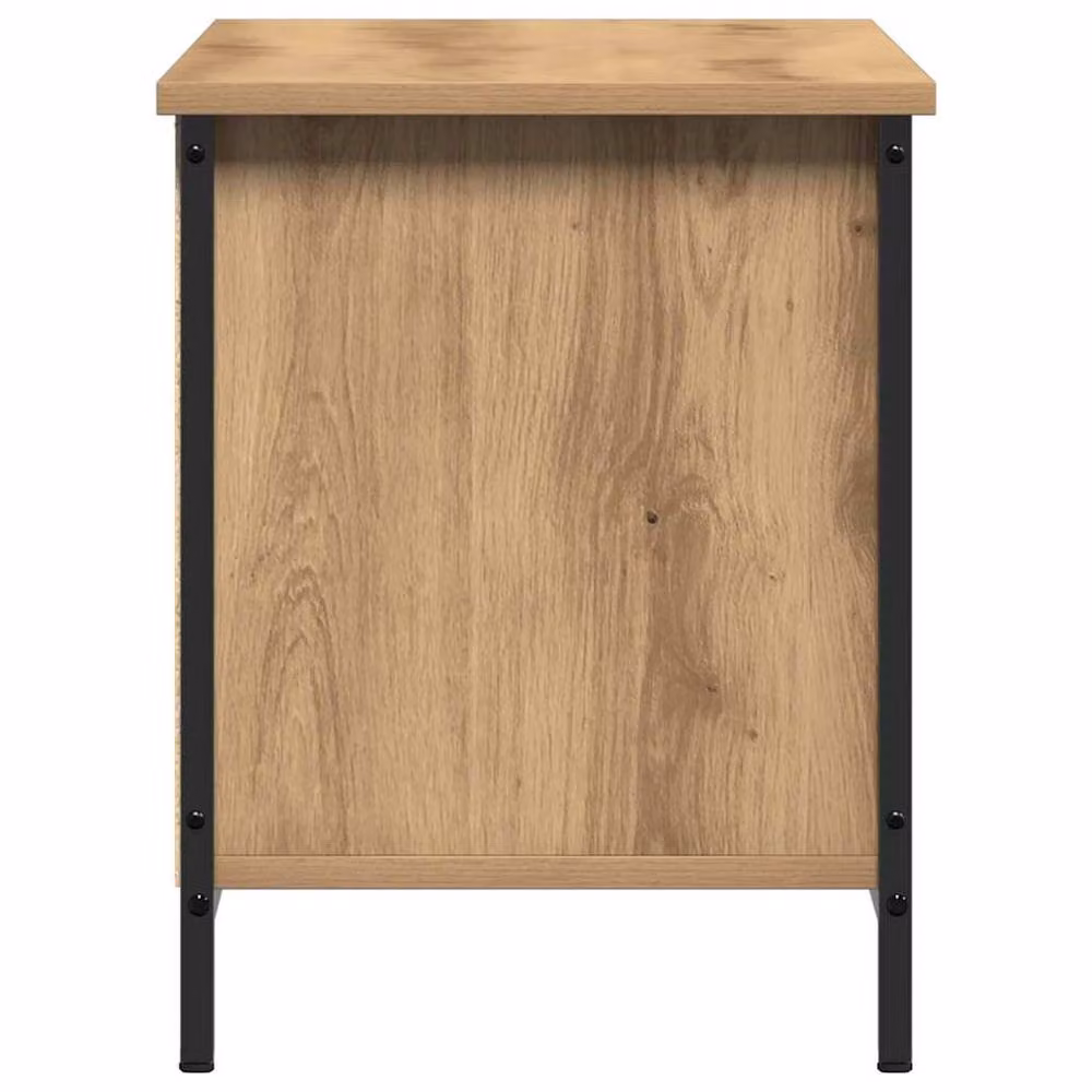 Berkfield Home Artisan Oak TV Stand in Brown, Wood and Metal, W: 102 cm, D: 35 cm, H: 45 cm – 4