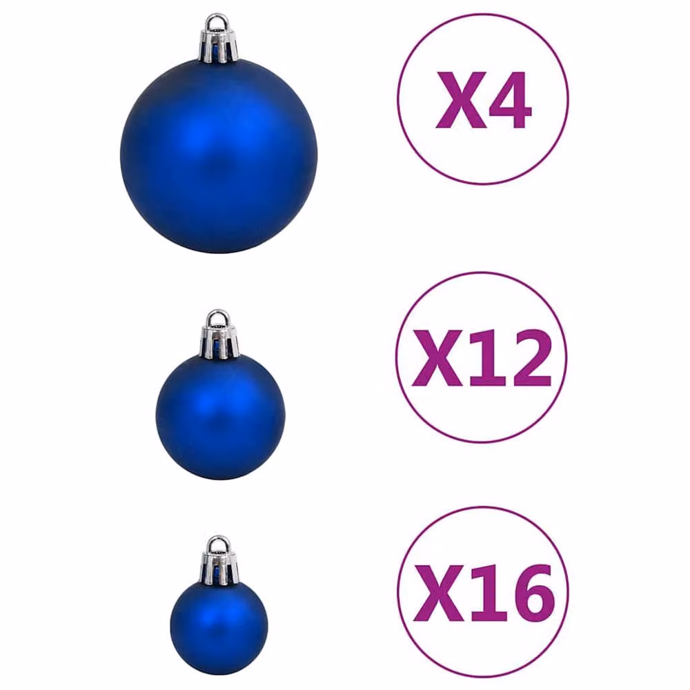 Berkfield Home 111 Piece Blue Christmas Bauble Set – 3