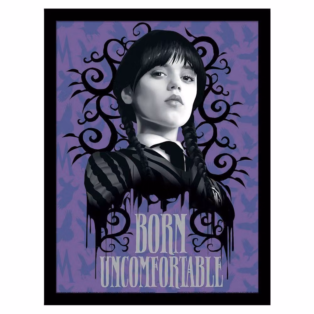 Wednesday Uncomfortable Framed Paper Poster in Purple – 2