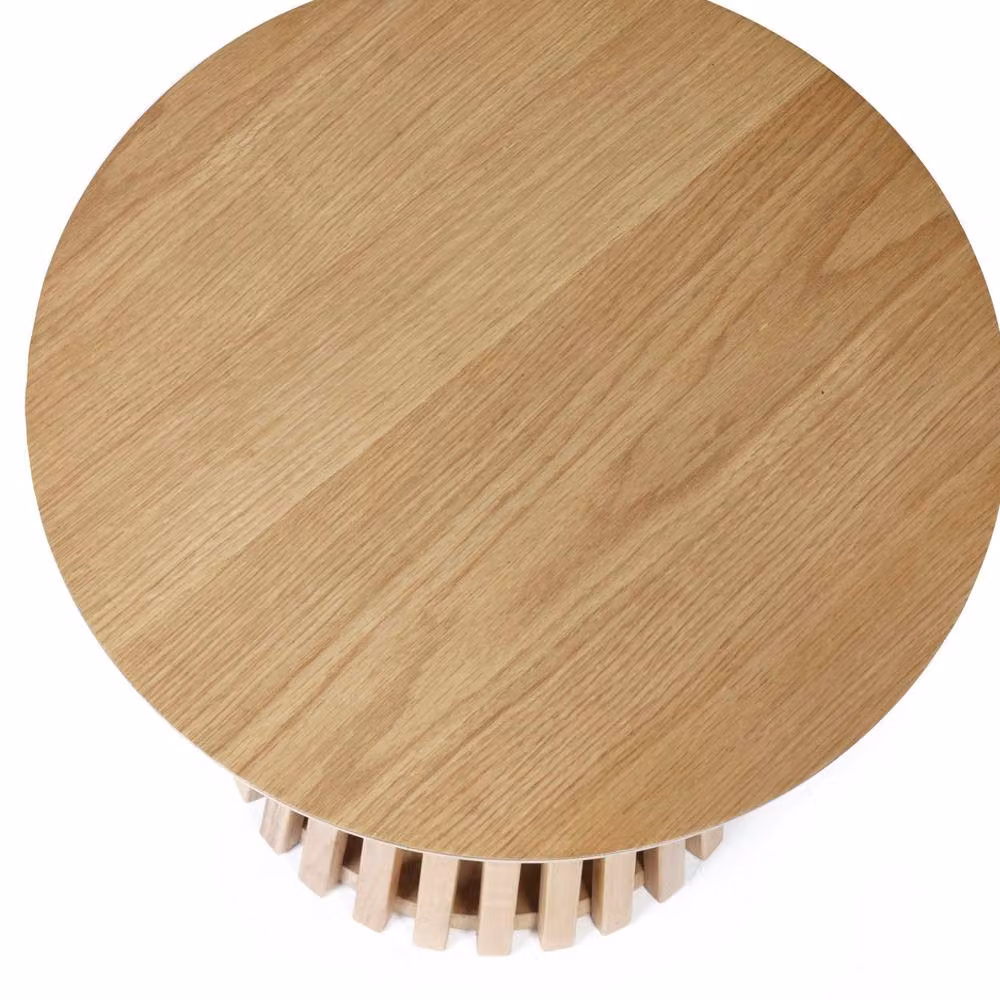 Cheshire Orla Round Lamp Table in Natural Oak, W/D/H: 45 x 45 x 45 cm – 3