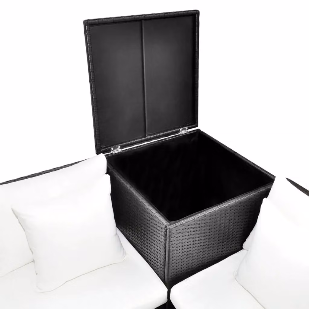 Berkfield Home 4 Piece Poly Rattan Garden Lounge Set with Cushions in Black – 3