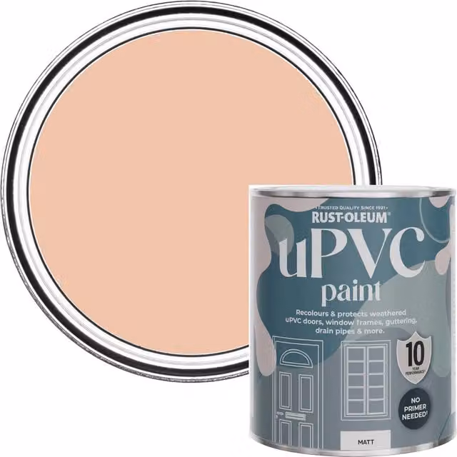 Rust-Oleum Matt Coral Pink Water-Based uPVC Door and Window Paint 0.75 l – 1