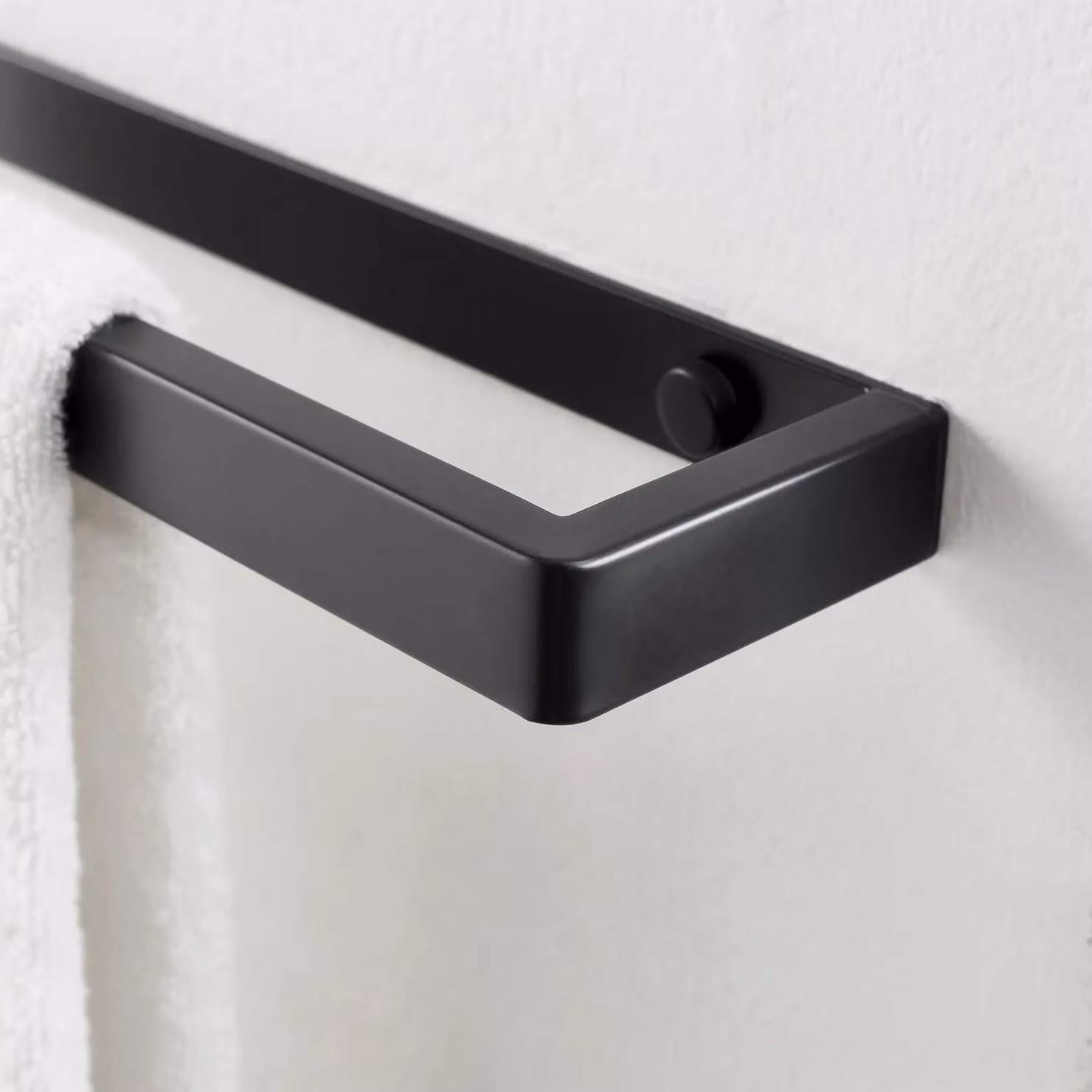 House of Home Black Wall Mounted Stainless Steel Rectangle Towel Rail, Width: 30 cm – 6