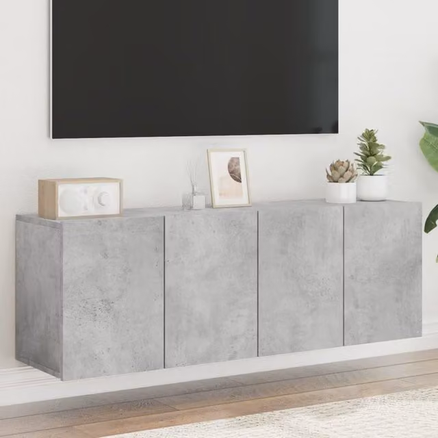 Berkfield Home Wall-mounted TV Cabinets, 2 Piece Set, Concrete Grey, W: 60 cm, D: 30 cm, H: 41 cm