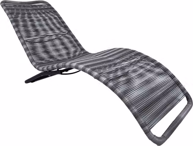 Charles Bentley Zanzibar Grey Rattan Sun Lounger with Powder Coated Steel Frame, W/D/H: 59 x 161 x 76 cm – 1