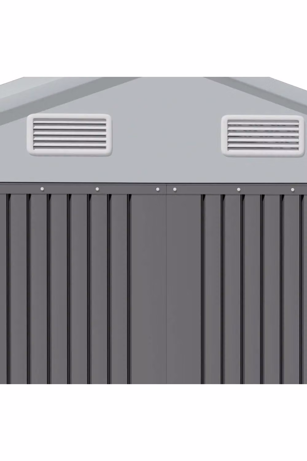 Living and Home Grey Apex Metal Garden Storage Shed with Lockable Double Doors – 3