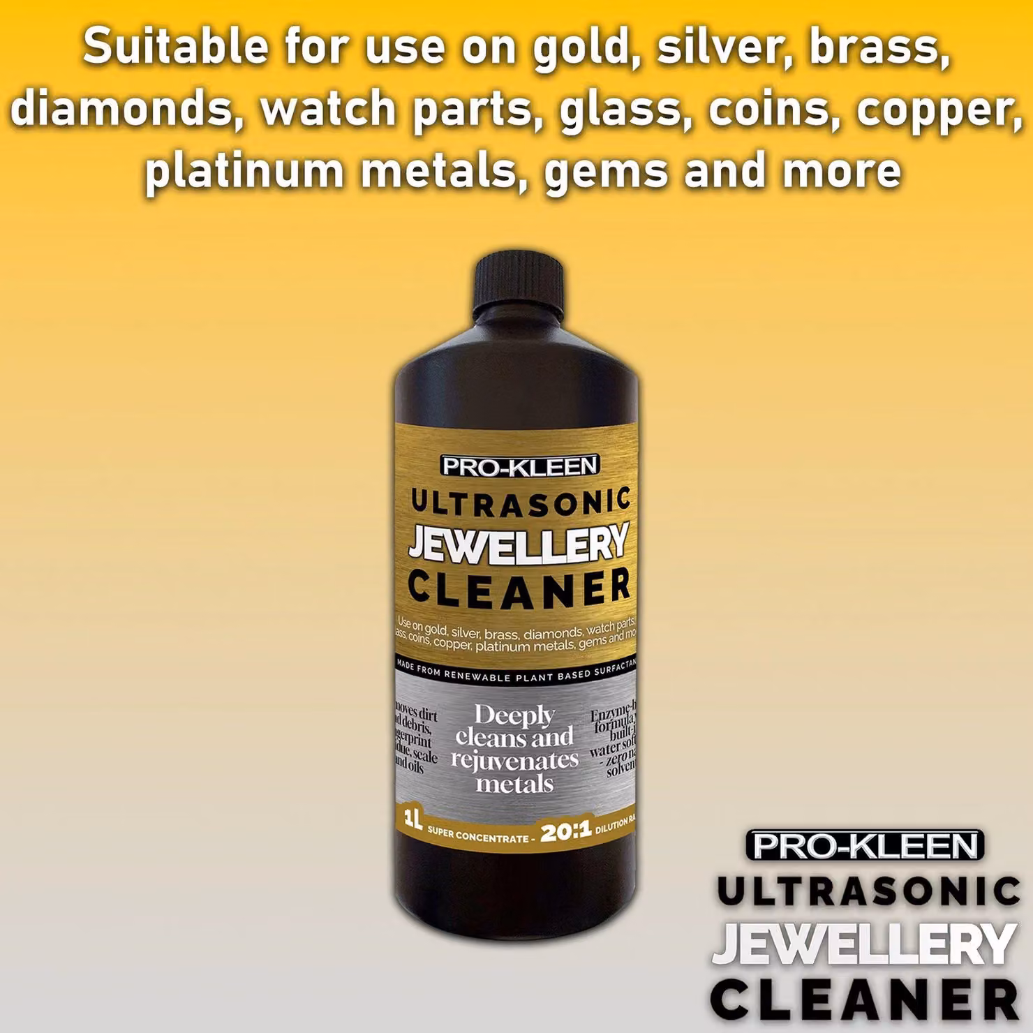 ProKleen Ultrasonic Jewellery Cleaner Concentrated Solution, 2 x 1L, Transparent – 2