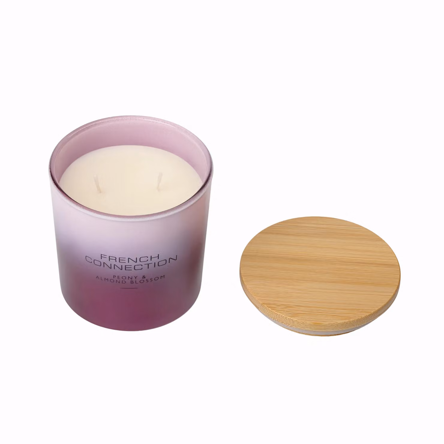 French Connection Peony & Almond Blossom Scented Candle in Purple, Large Floral Glass Candle – 2