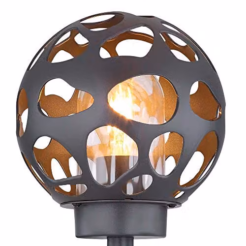 Netlighting Hilario Outdoor Sphere Wall Lamp in Anthracite with Transparent Glass, IP44 – 3