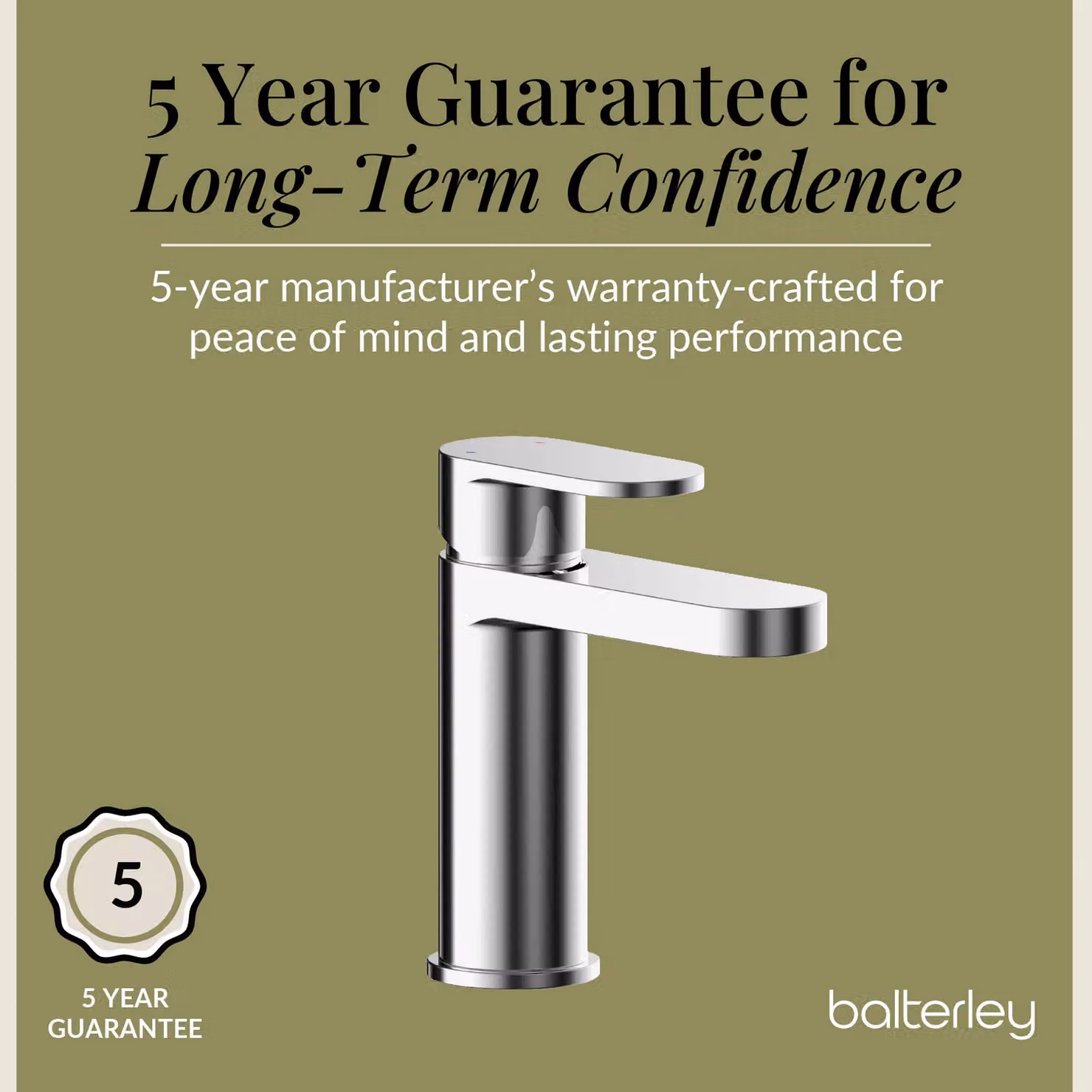 Balterley Current Round Mono Basin Mixer Tap with Push Button Waste in Chrome Silver – 3