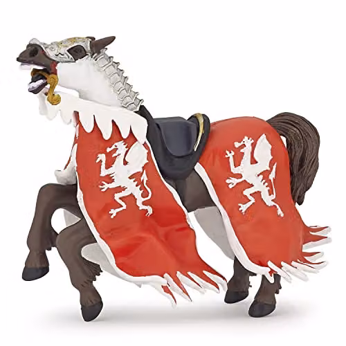 Papo Realistic Horse of the Red Dragon King Figure, Red and Multicolour, Fantasy & Medieval Collection