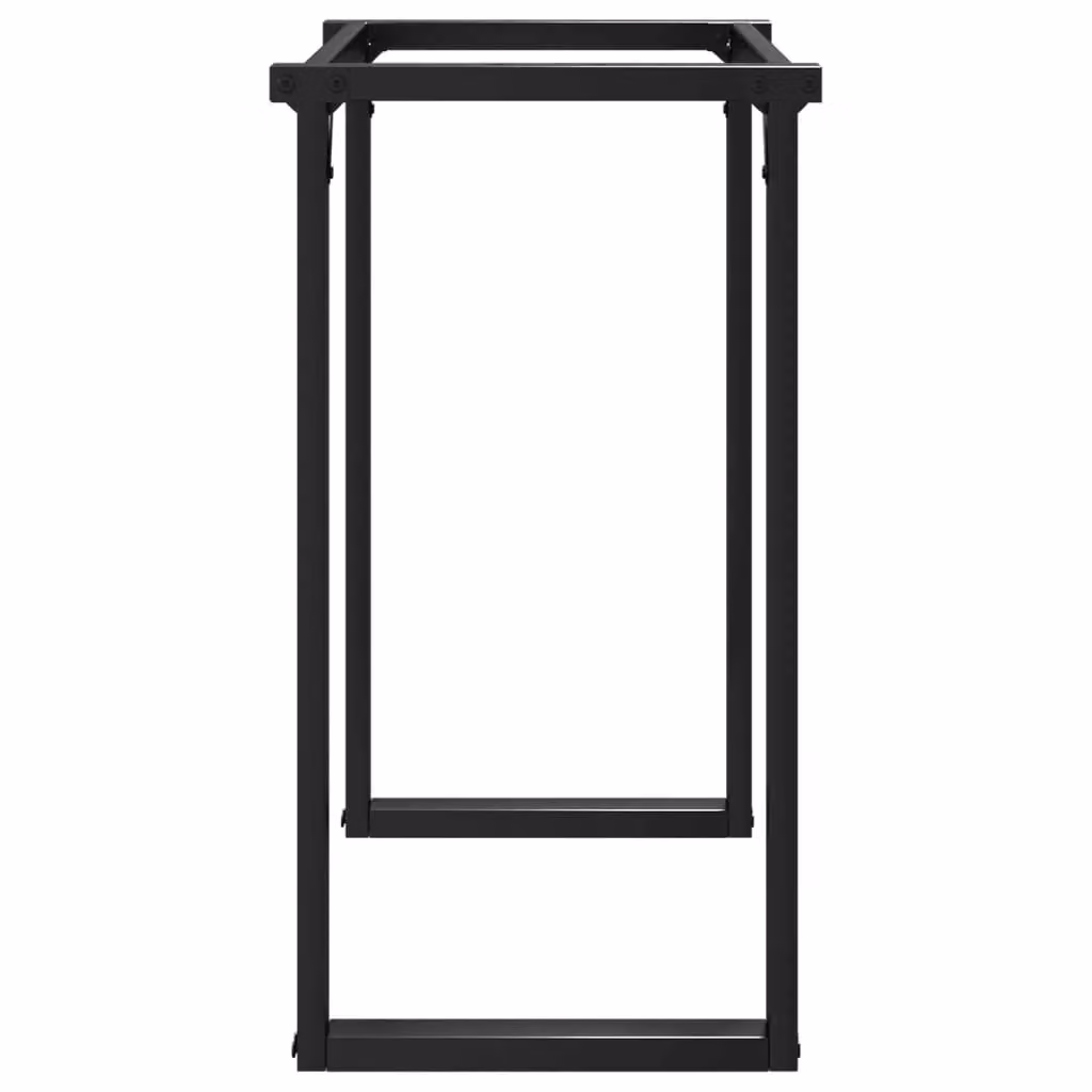 Berkfield Home O-Frame Dining Table Legs in Matt Black Steel, W/D/H: 80 x 40 x 73 cm – 3