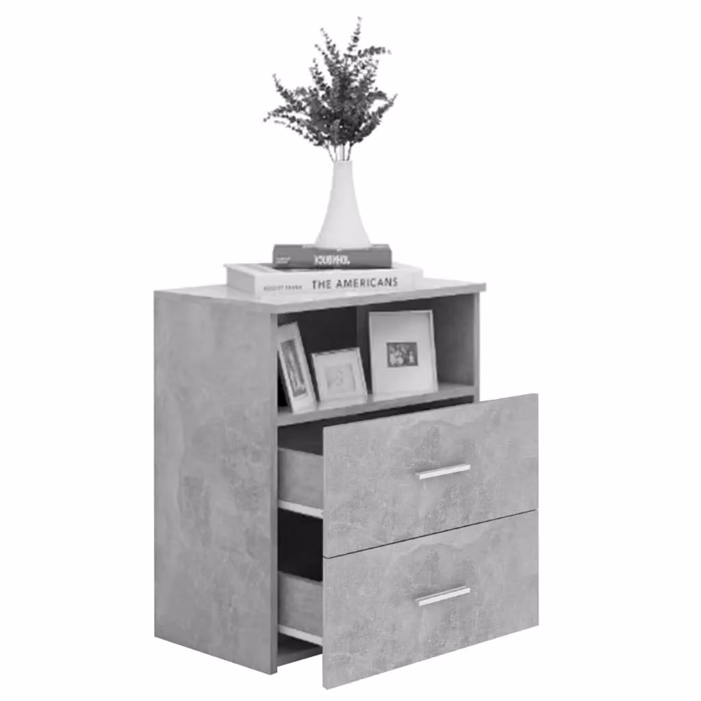 Berkfield Home Bed Cabinet in Concrete Grey, W/D/H: 50 x 32 x 60 cm – 3