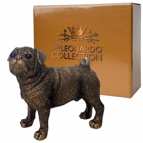 Leonardo Reflections Bronzed Animal Crackers Pug Dog Metal Tabletop Figurine in Bronze and Gold – 4