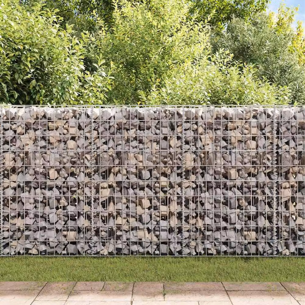 Berkfield Home Durable Galvanised Steel Gabion Basket in Silver, W/D/H: 120 x 30 x 100 cm – 2