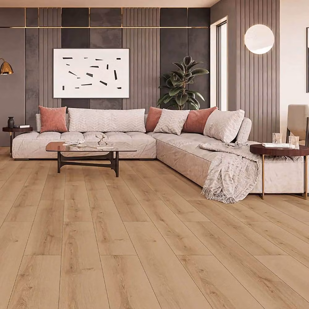 Step Sm Wood Effect Click Laminate Vinyl Flooring, Light Brown, Thickness: 7 mm, Covers 2.849 sqm (12 Planks) – 2