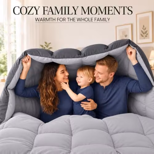 Lazzaro Pack of 4 Single Duvets, 10.5 Tog, Two-Tone Grey, W/D/H: 135 x 200 cm – 6