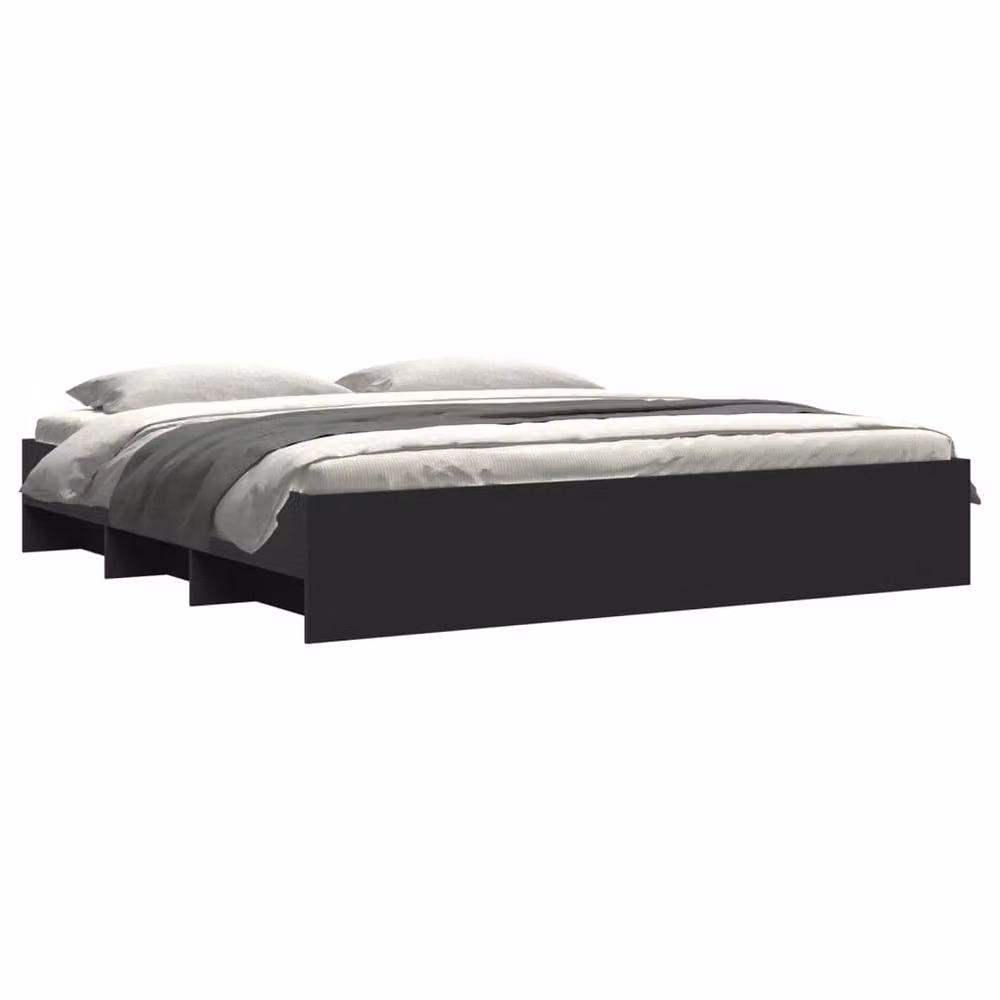 Berkfield Home Super King Bed Frame in Black, Engineered Wood, W/D/H: 180 x 200 cm – 3