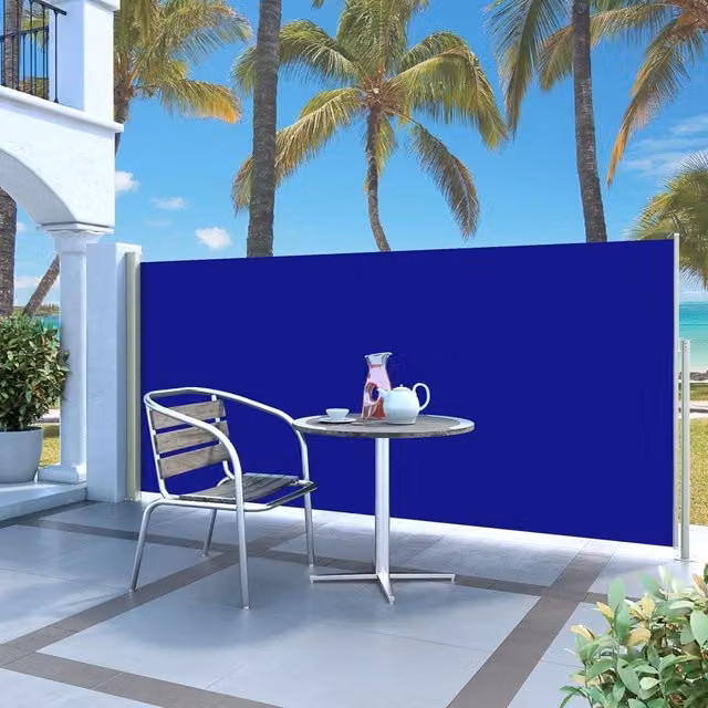 Berkfield Home Retractable Single Side Awning in Blue, W/H: 300 x 140 cm