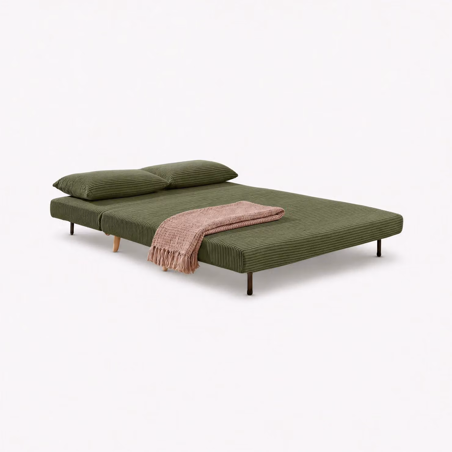 FurnitureboxUK Bobby Green Jumbo Cord Double Click-Clack Folding Sofa Bed – 2