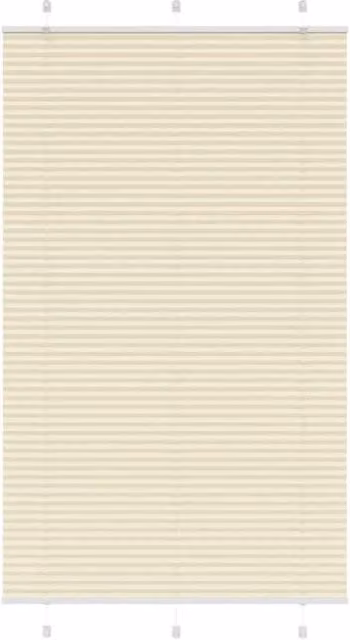 Berkfield Home Single Pleat Semi-Transparent Polyester Blind in Beige, W: 120 cm, H: 200 cm
