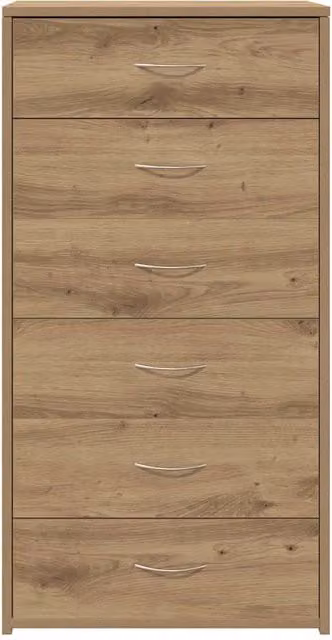 Berkfield Home Artisan Oak Sideboard with 6 Drawers in Brown, W/D/H: 50 x 34 x 96 cm – 1