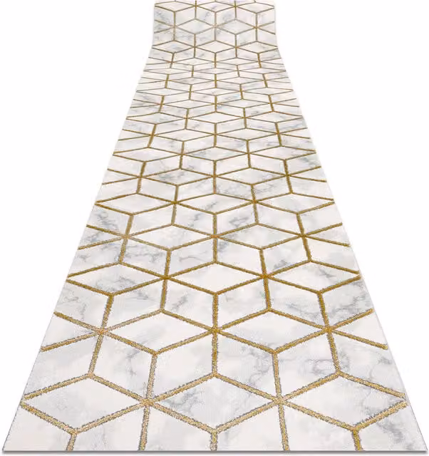 RugsX Exclusive Emerald Geometric Runner in Yellow and White, W/D/H: 120 x 170 cm