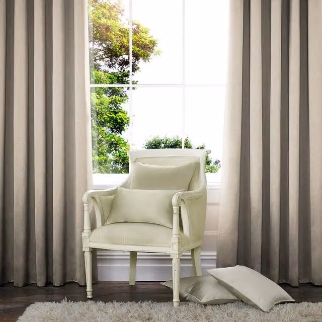 Terrys Made to Measure Plain Beige Linen Blackout Fabric Panel