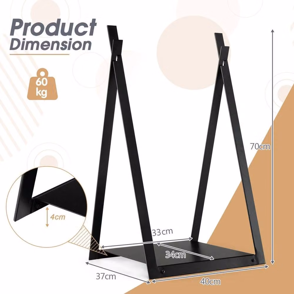 Havendro Black Steel Firewood Log Rack for Indoor and Outdoor Use W/D/H: 70 x 37 x 37 cm – 2