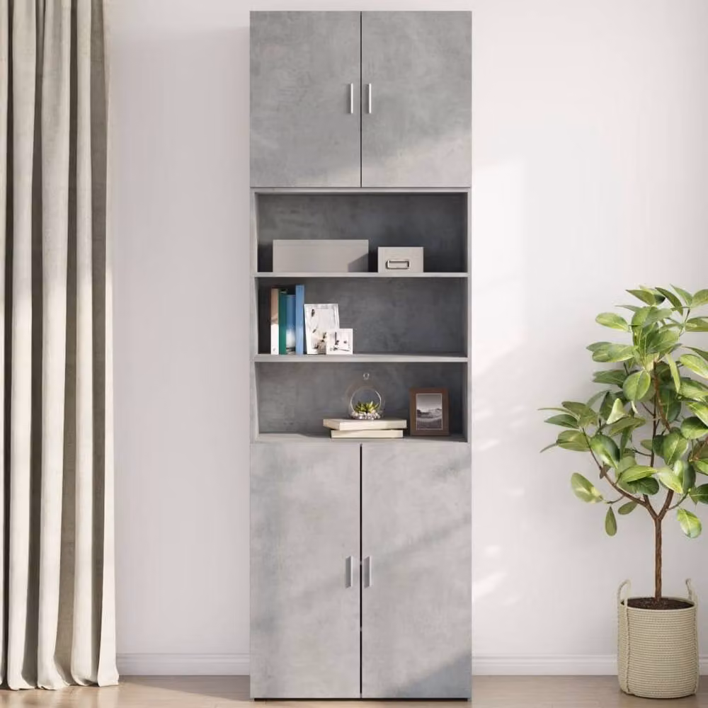 Berkfield Home Wall Mounted Cabinet in Concrete Grey, W: 80 cm, D: 42.5 cm, H: 64 cm – 2