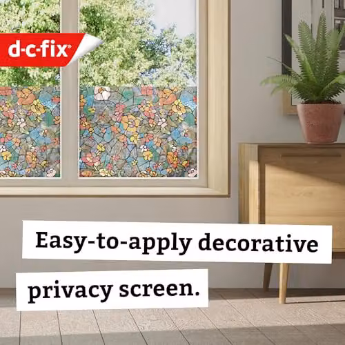 d-c-fix Venetian Gardens Privacy Window Film, Multicolour Art Nouveau Floral Design, Self-Adhesive, W: 45 cm x L: 2 m – 2
