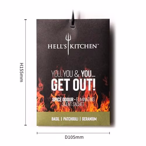 Hell's Kitchen Basil, Patchouli and Geranium Scented Sachets, 6 Pack, Black – 2
