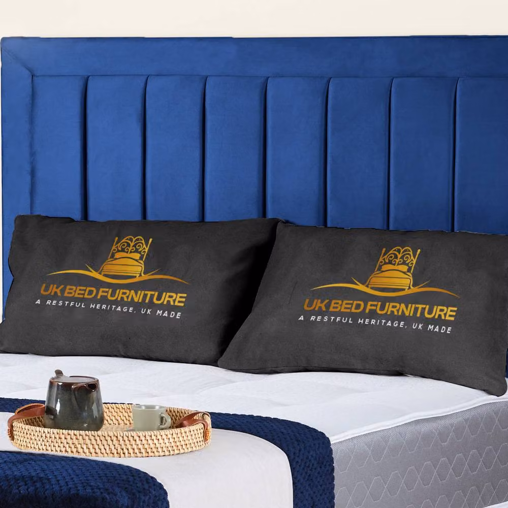 UK Bed Furniture Siarra Small Double Ottoman Gas Lift Upholstered Velvet Bed in Blue – 2