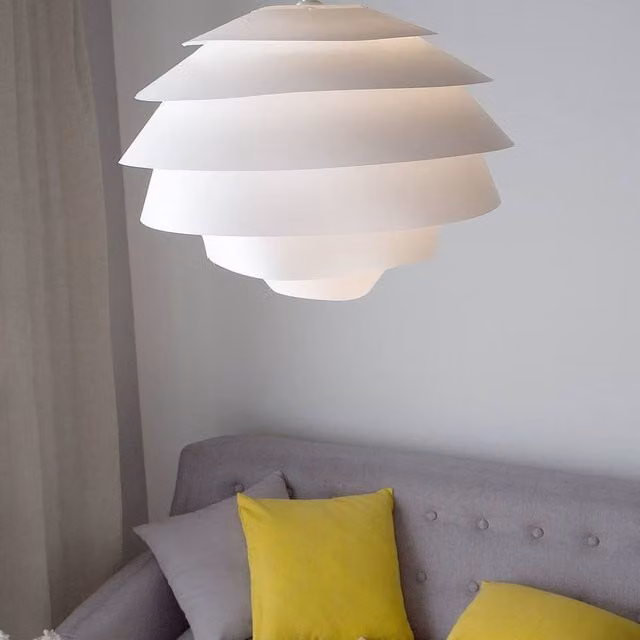 Wyld and Coco Mid-Century White Plastic Globe Pendant Lamp – 1