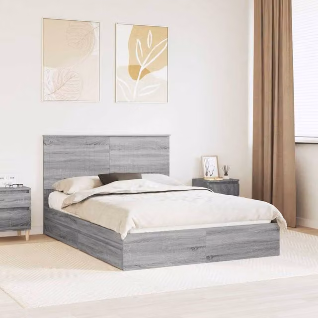 Berkfield Home Grey Sonoma Storage Bed with Drawers, W/D/H: 140 x 200 cm, Engineered Wood
