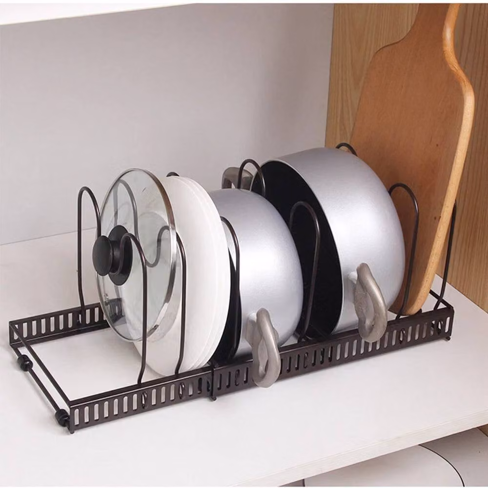 KORVIXA Adjustable Pot and Pan Lid Stand Rack in Black – 3