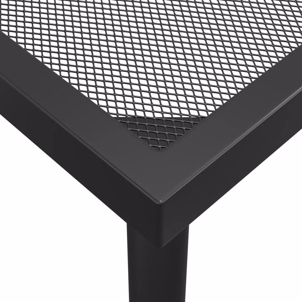 Berkfield Home Beautiful 9 Piece Anthracite Metal Mesh Garden Dining Set in Black – 3