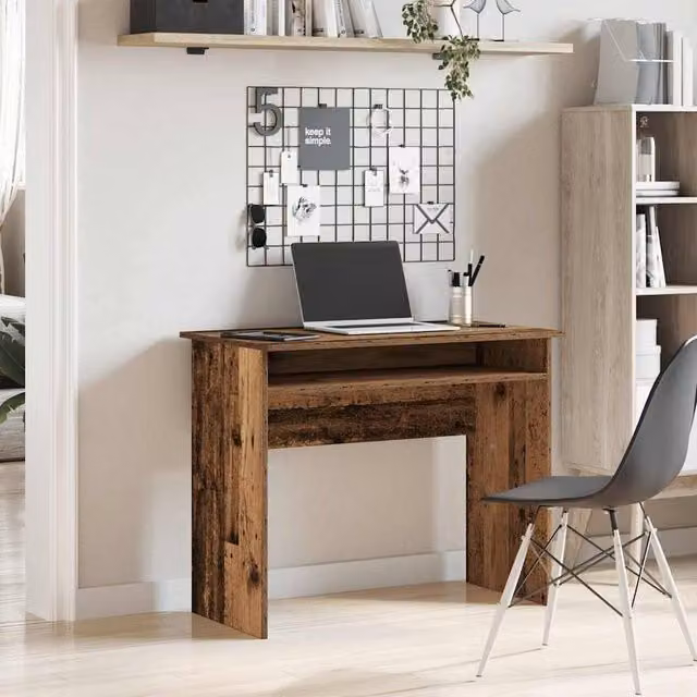 Berkfield Home Elegant Writing Desk in Brown Old Wood, W/D/H: 90 x 50 x 74 cm – 1
