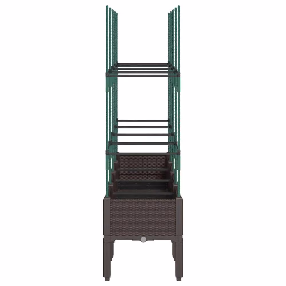 Berkfield Home Garden Planter with Trellis in Brown, W/D/H: 160 x 40 x 142.5 cm – 3