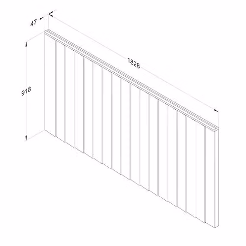 Forest Garden Brown Impregnated Wood Vertical Board Fence Panel, Pack of 3 – 3