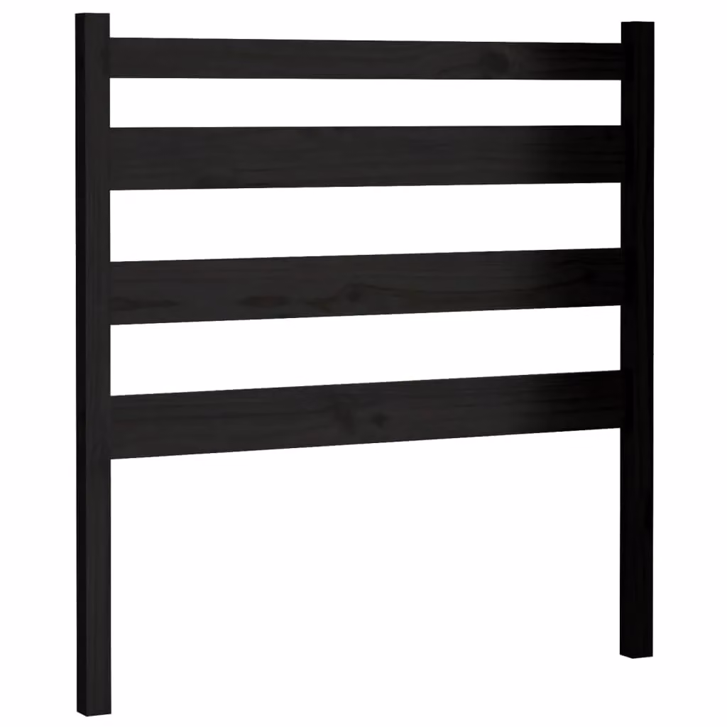 Berkfield Home Black Rustic Solid Pine Wood Bed Headboard W/D/H: 81 x 4 x 100 cm – 2