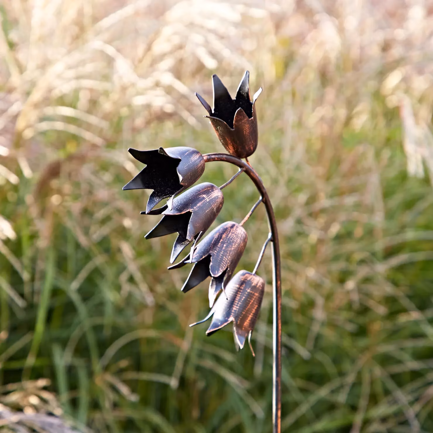 Paper High Metal Bluebell Garden Stake in Bronze, Black or Copper – 3