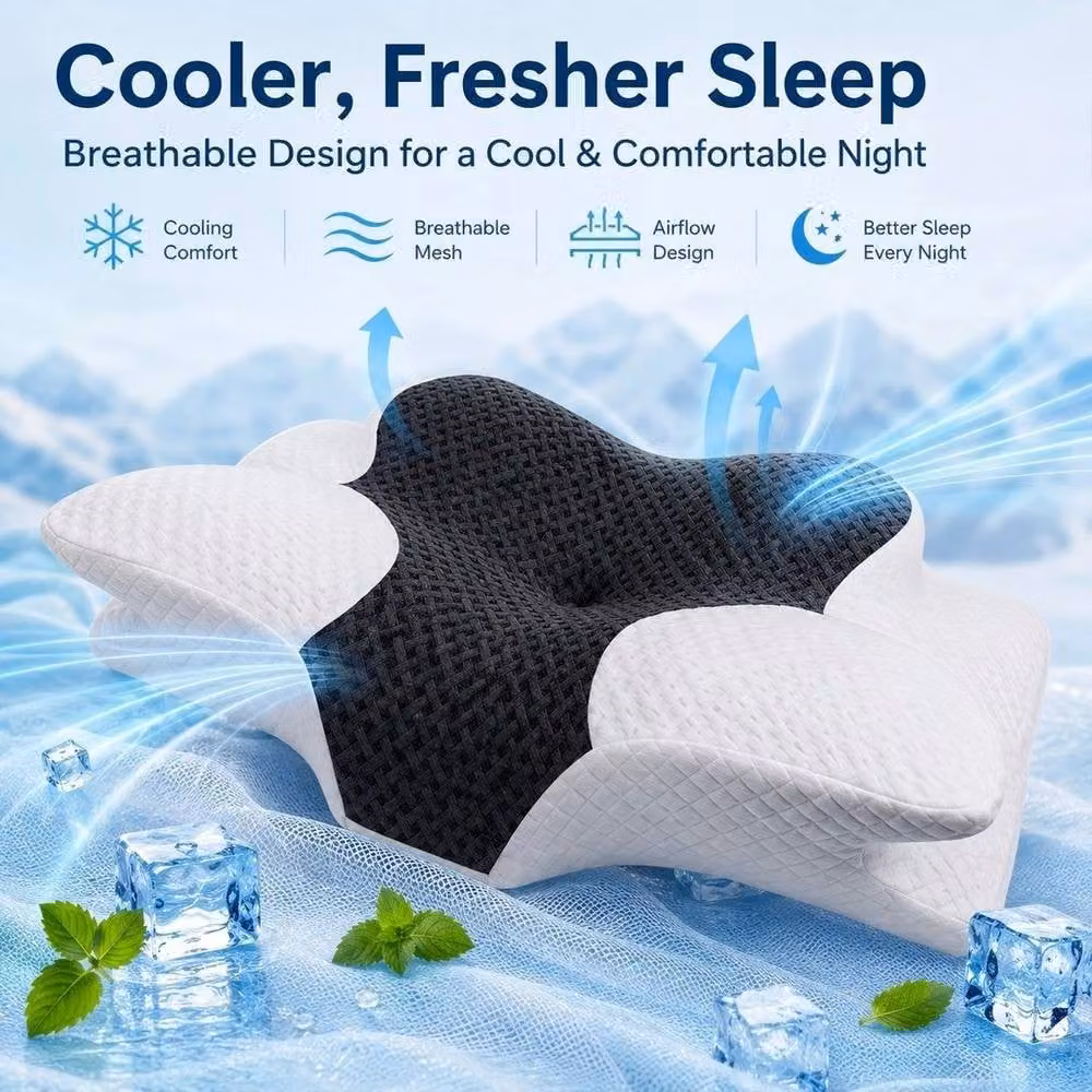 Kelvenix Orthopaedic Memory Foam Wedge Pillow in Grey for Back, Side and Stomach Sleepers – 3
