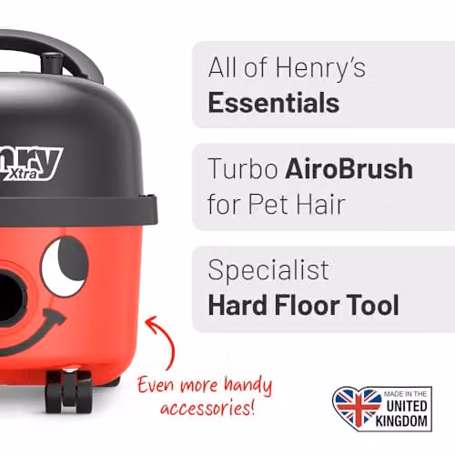 Henry Xtra Bagged Cylinder Vacuum Cleaner, Red, 620W, 6 Litre – 2