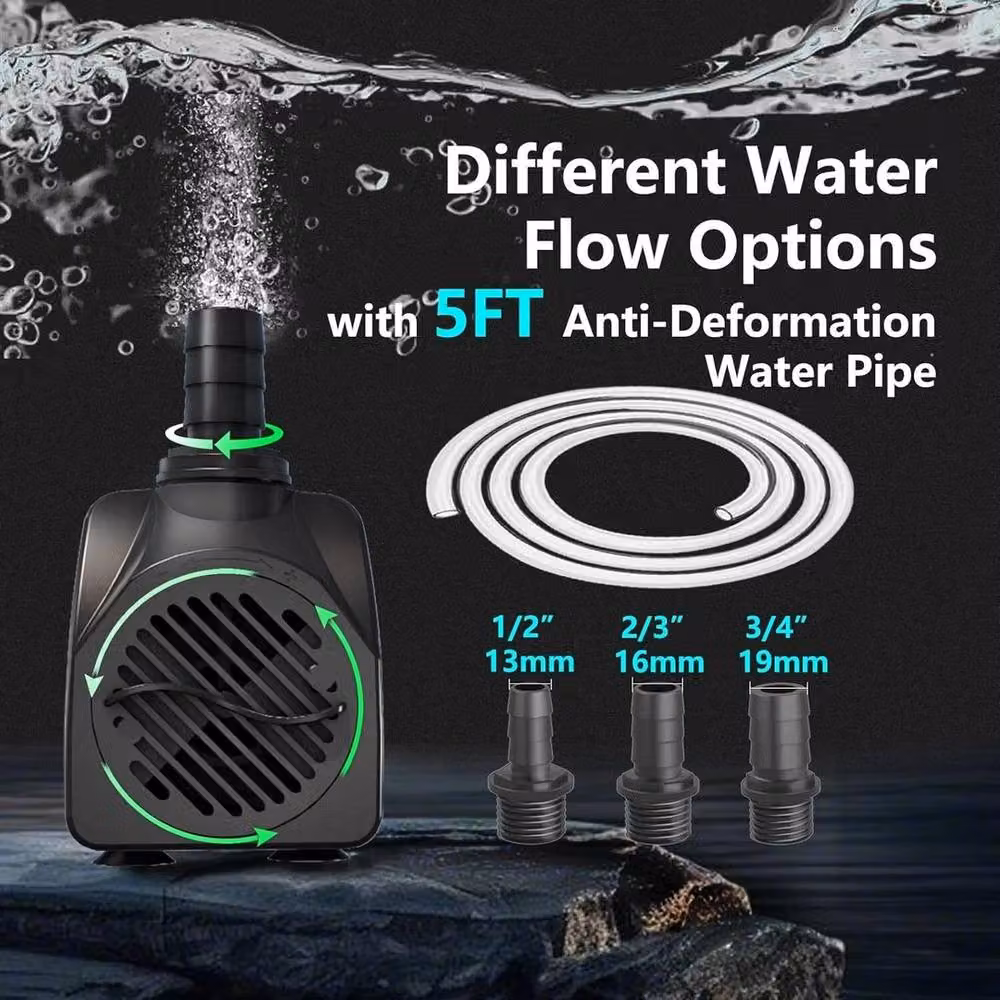 FLAVORA 10W Ultra Quiet Fountain Water Aquarium Pond Pump, Black – 2