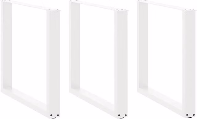 Berkfield Home U-Shaped Steel Coffee Table Legs, 3 Pieces, White, W: 80 cm, H: 72-73 cm