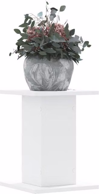 Berkfield Home Set of 2 Minimalist White Plant Stands in Matt Engineered Wood, W/D/H: 30 x 30 x 40 cm – 1